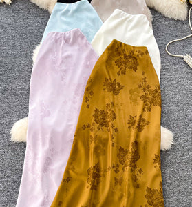 Floral Pattern Midi Skirt