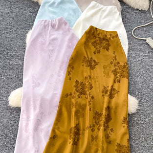 Floral Pattern Midi Skirt