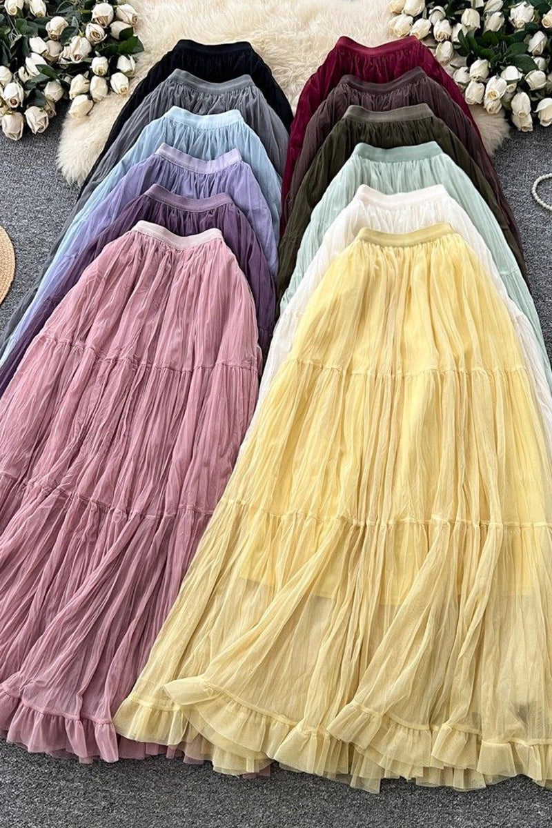 Elegant Tiered Midi Skirt