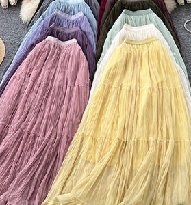 Elegant Tiered Midi Skirt