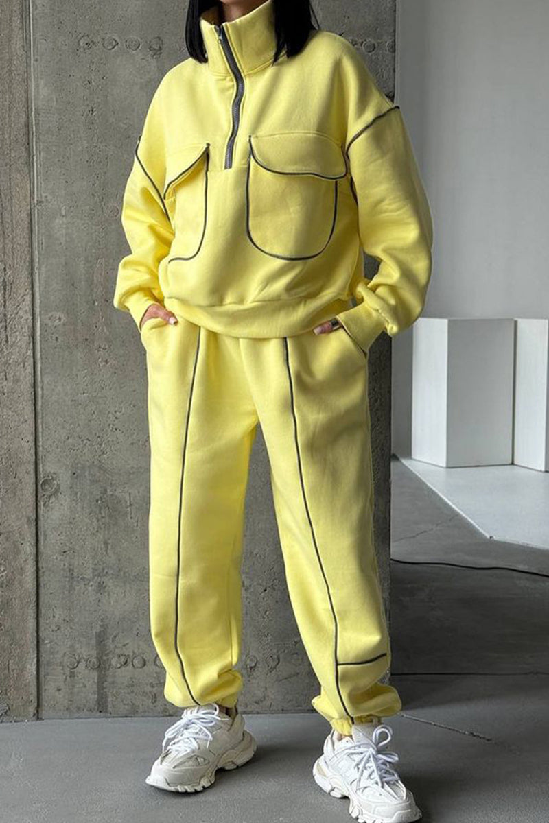 Stylish High-Collar Activewear Set