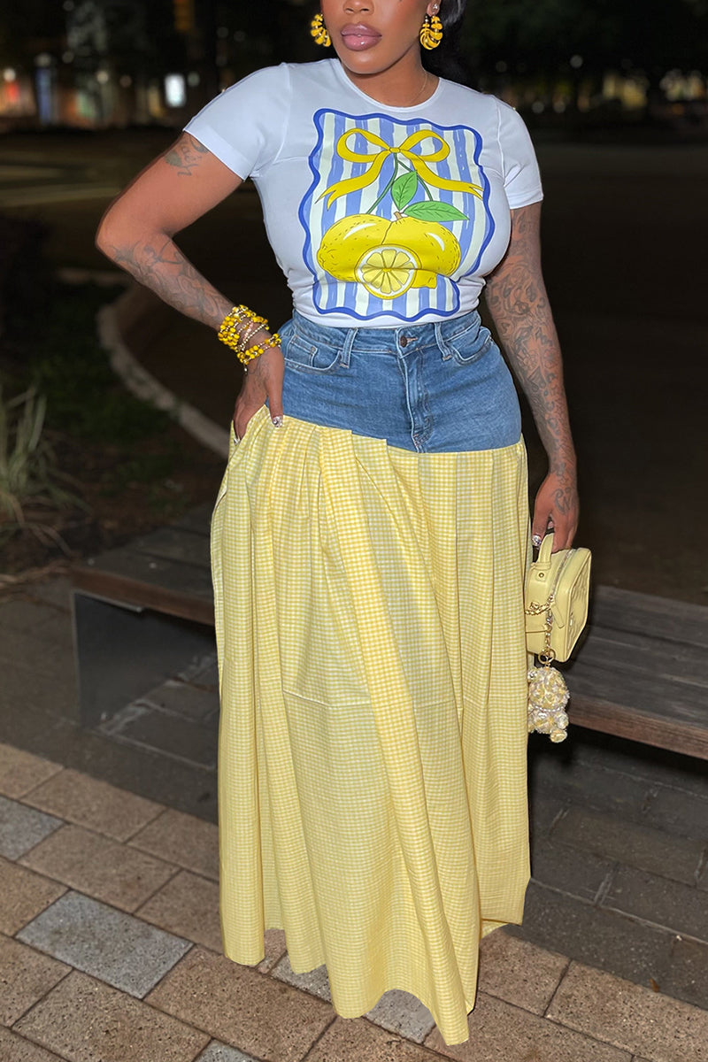 Graphic Tee and Maxi Skirt Set