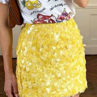 Sequin Embellished Mini Skirt