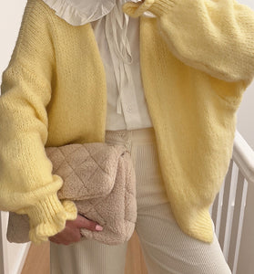 Cozy Oversized Cardigan with Ruffled Sleeves