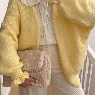 Cozy Oversized Cardigan with Ruffled Sleeves