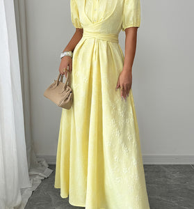 Elegant Puff Sleeve Maxi Dress