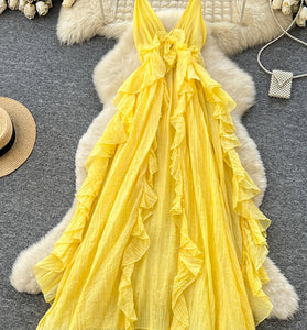 Ruffled Sleeveless Casual Dress