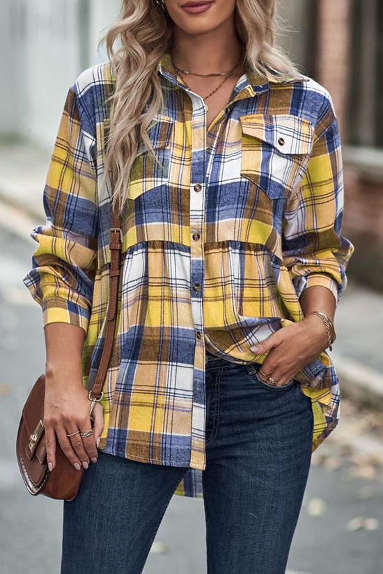 Relaxed Fit Plaid Button-Up Shirt