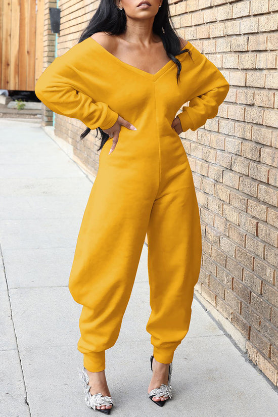 Off-Shoulder Casual Jumpsuit