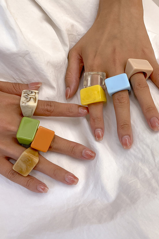 Modern Square Statement Ring