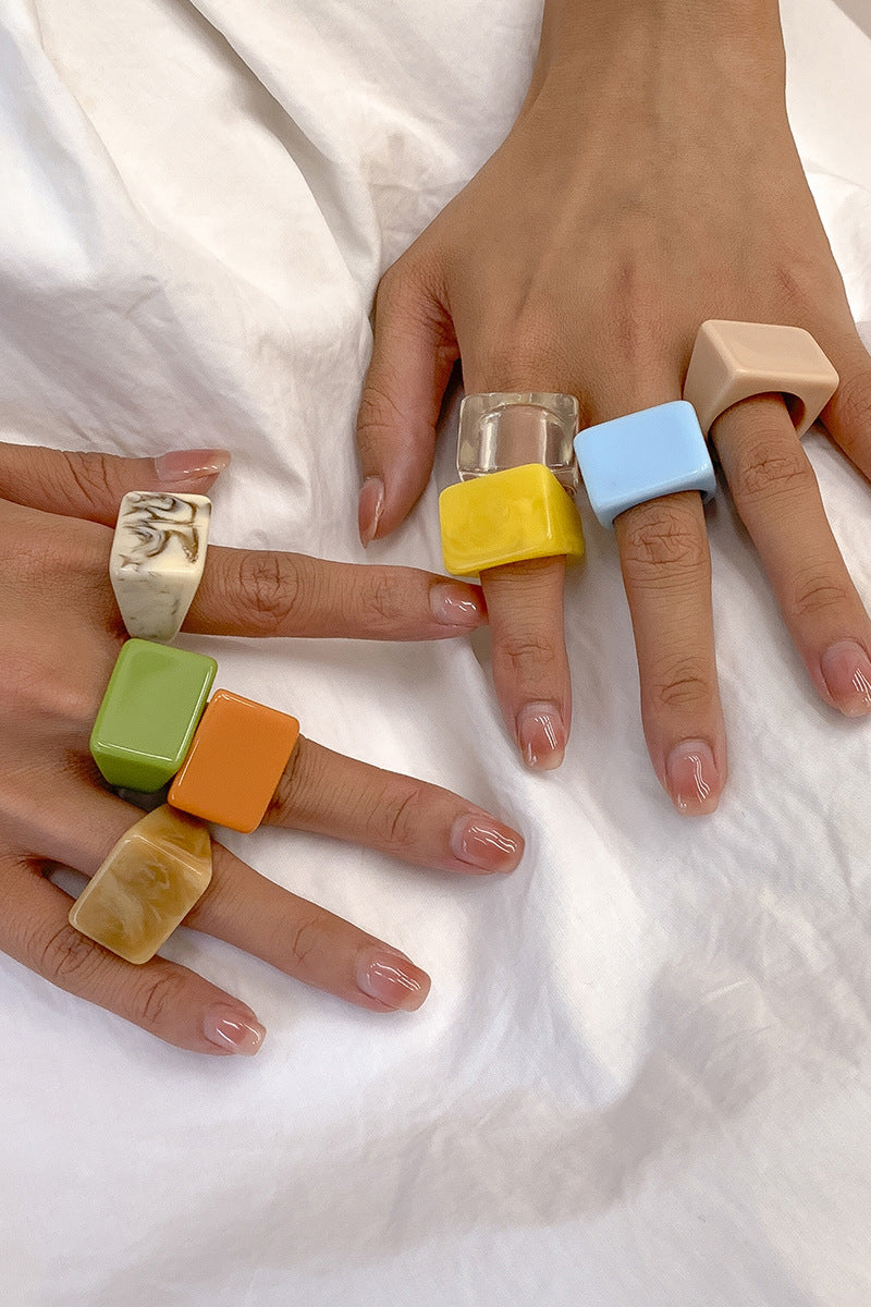Modern Square Statement Ring
