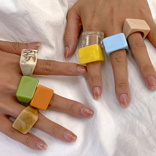 Modern Square Statement Ring