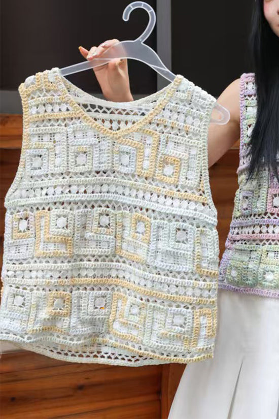 Geometric Crochet Sweater Vest
