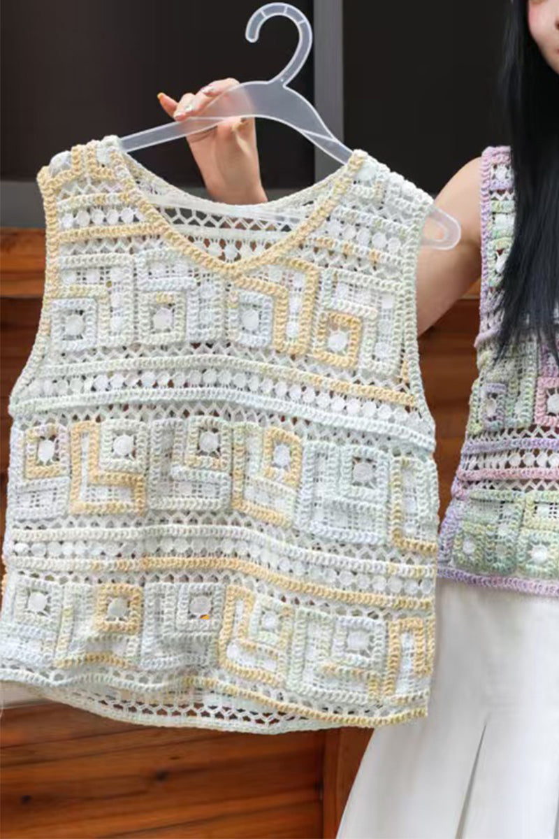 Geometric Crochet Sweater Vest