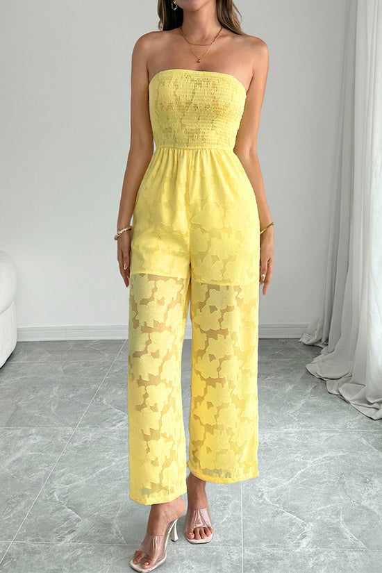 Strapless Floral Print Jumpsuit