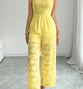 Strapless Floral Print Jumpsuit