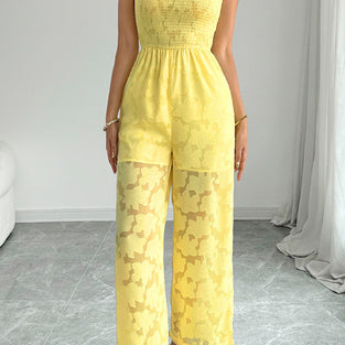 Strapless Floral Print Jumpsuit