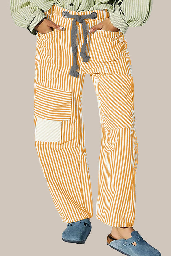 Striped Pattern Casual Loose Fit Pants