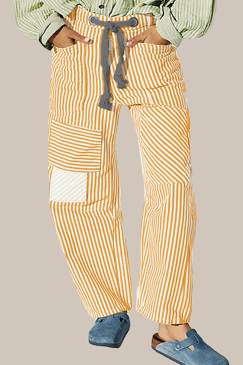 Striped Pattern Casual Loose Fit Pants