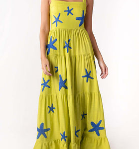 Starfish Print Maxi Dress