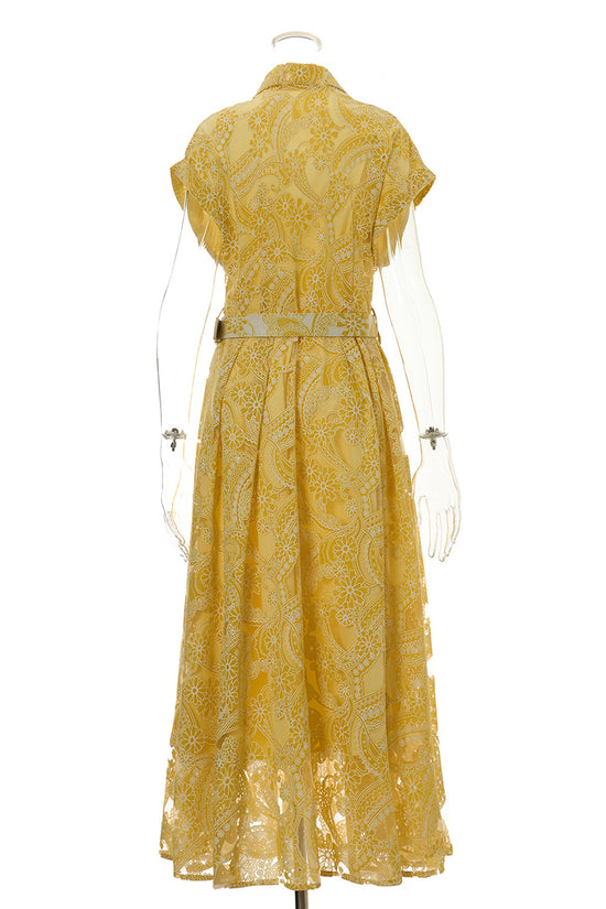 Button-Up Midi Dress with Belt