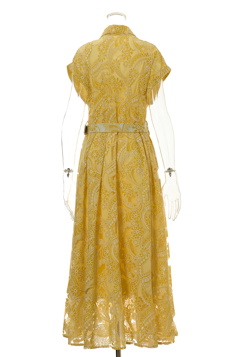 Button-Up Midi Dress with Belt