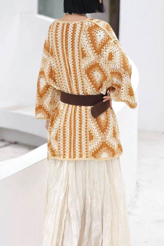 Vibrant Patterned Crochet Shrug