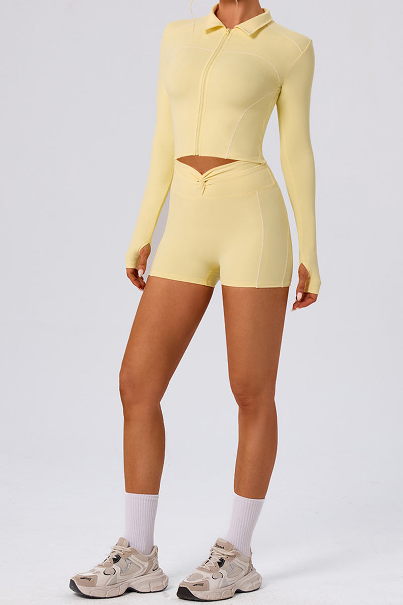 High Waist Twist Active Shorts