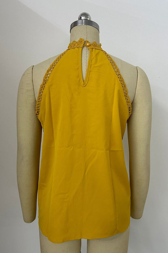 Intricate Lace High Neck Tank Top