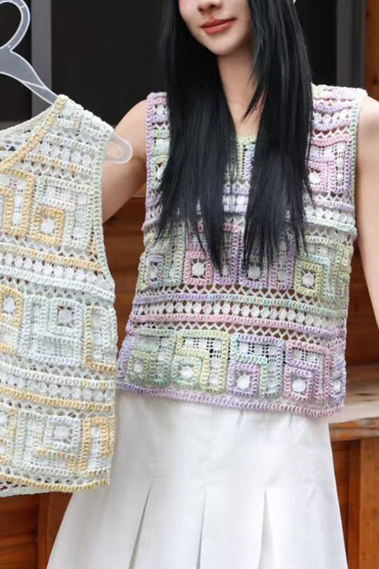 Geometric Crochet Sweater Vest