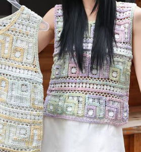 Geometric Crochet Sweater Vest
