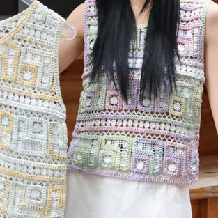 Geometric Crochet Sweater Vest