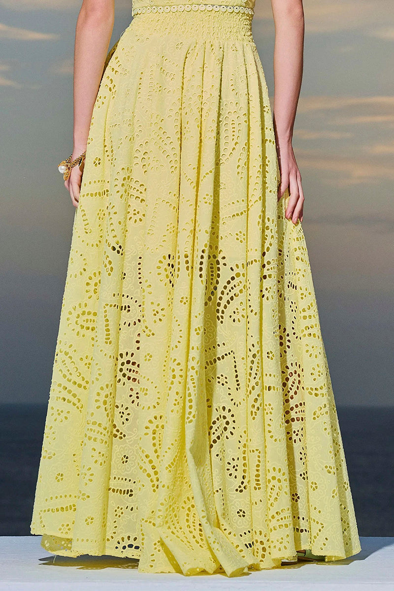 Cutout Halter Skirt Set