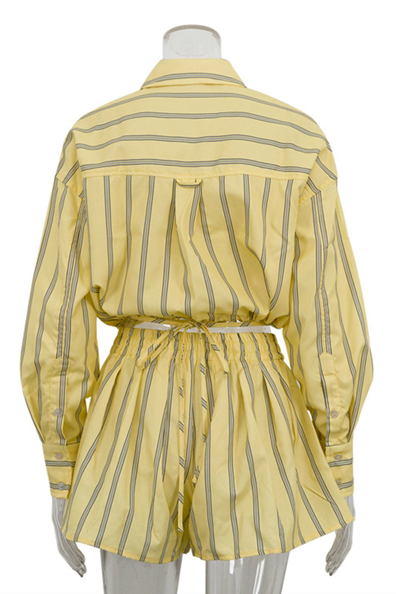 Striped Casual Two-Piece Set