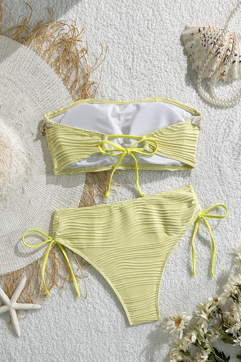 Shell-Embellished Bandeau Bikini Set
