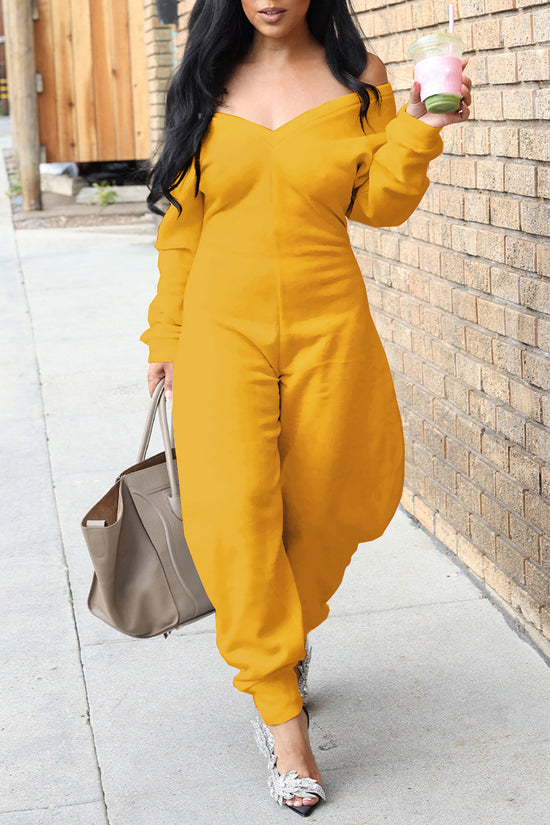Off-Shoulder Casual Jumpsuit
