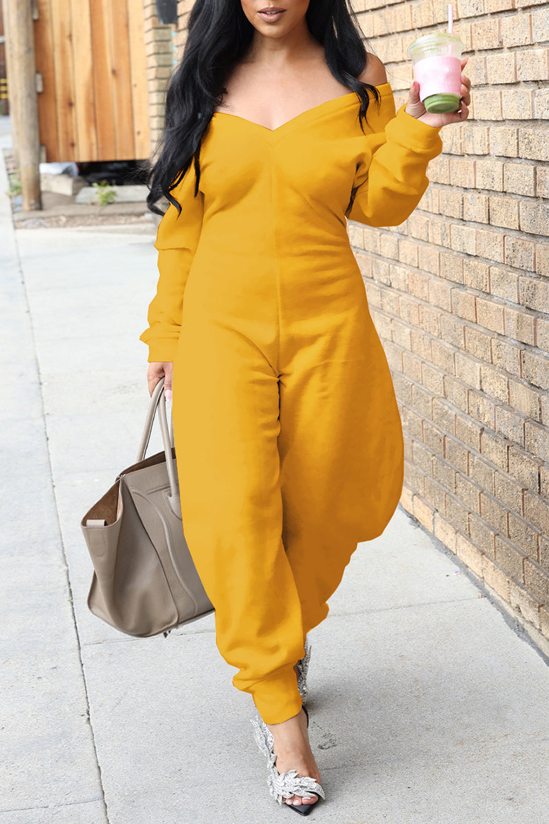 Off-Shoulder Casual Jumpsuit