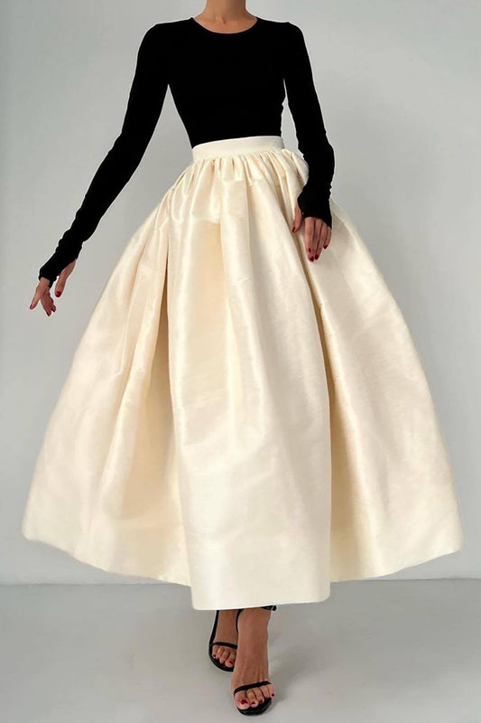 Belted Elegant Midi Skirt