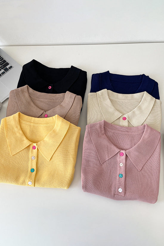 Stylish Polo T-Shirt with Button Accents