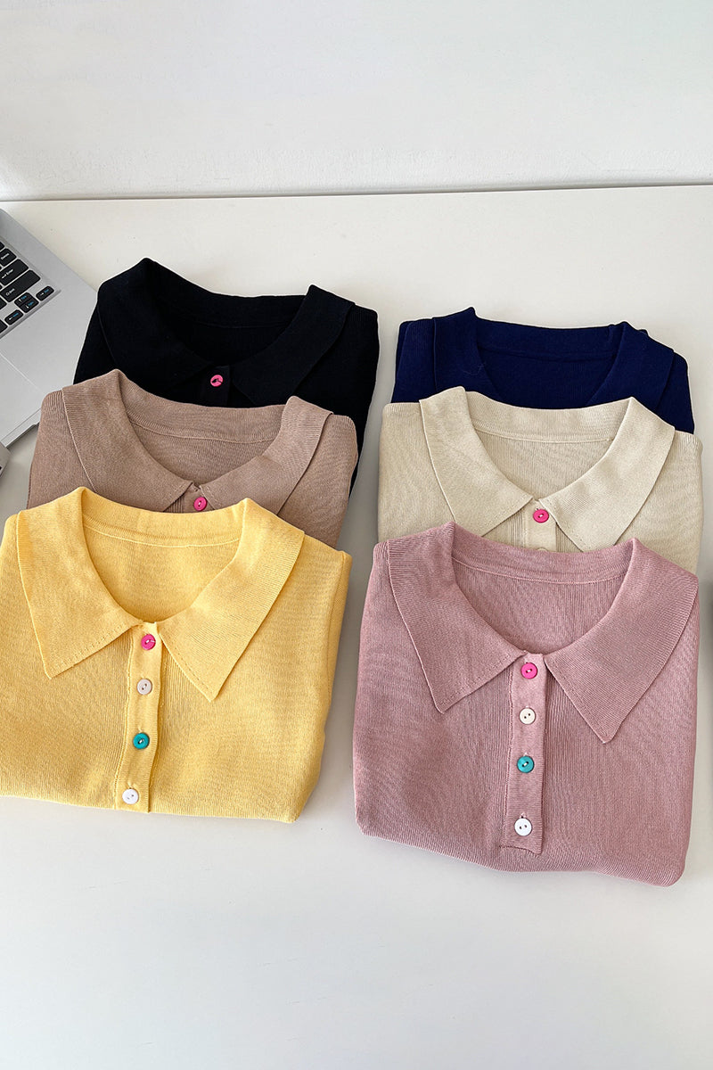 Stylish Polo T-Shirt with Button Accents