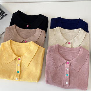 Stylish Polo T-Shirt with Button Accents