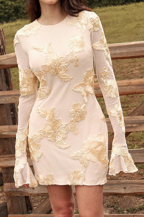 Floral Long Sleeve Mini Dress