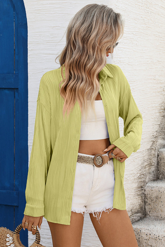 Textured Long Sleeve Blouse
