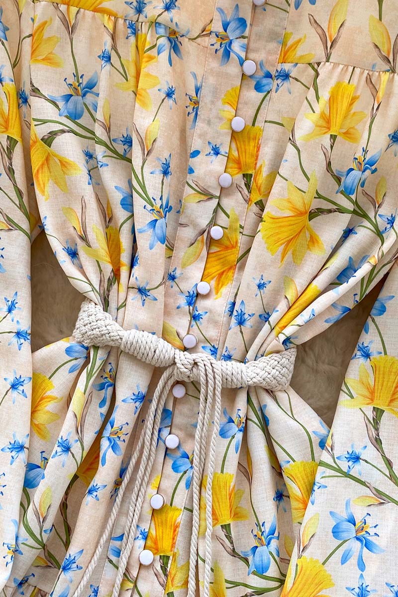 Floral Belted Casual Dress