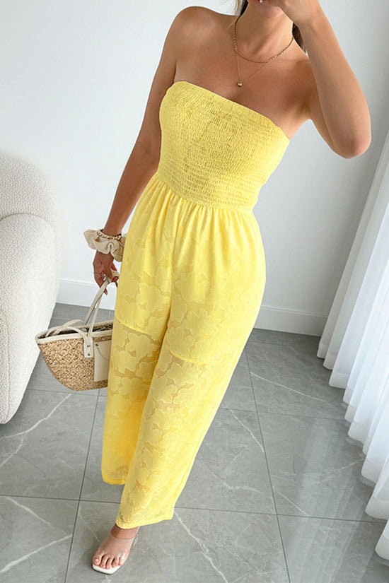 Strapless Floral Print Jumpsuit