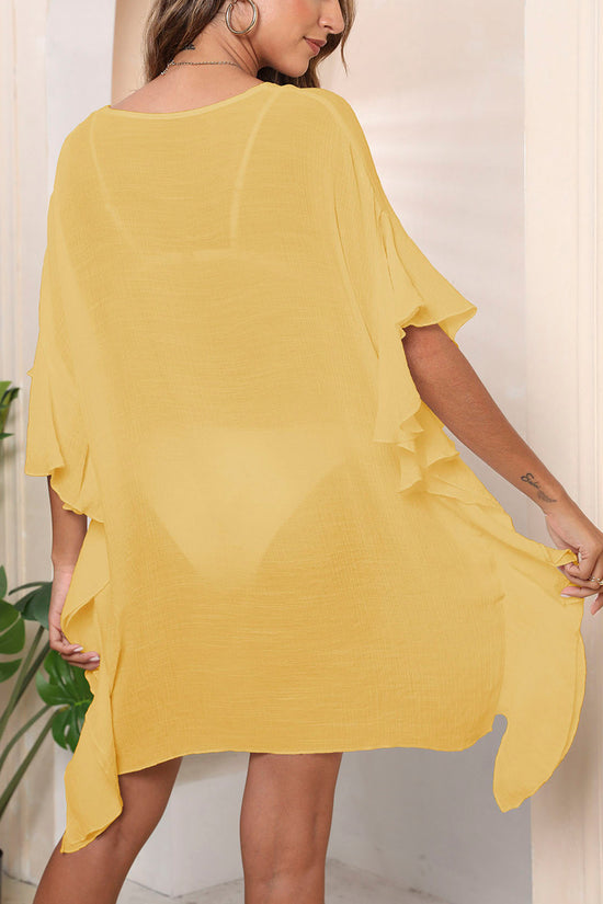Floral Print Sheer Cover-Up