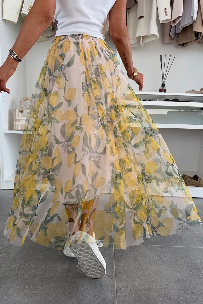 Chic Abstract Pattern Midi Skirt