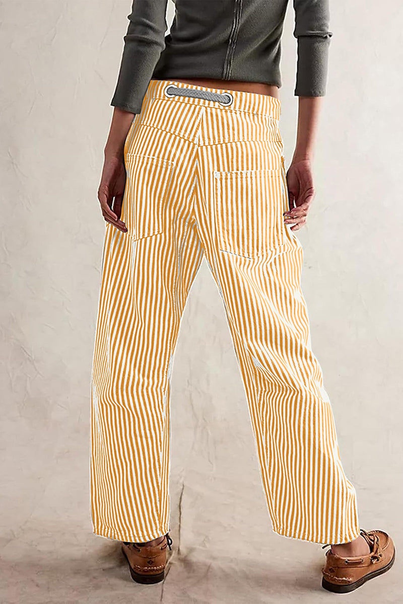 Striped Pattern Casual Loose Fit Pants