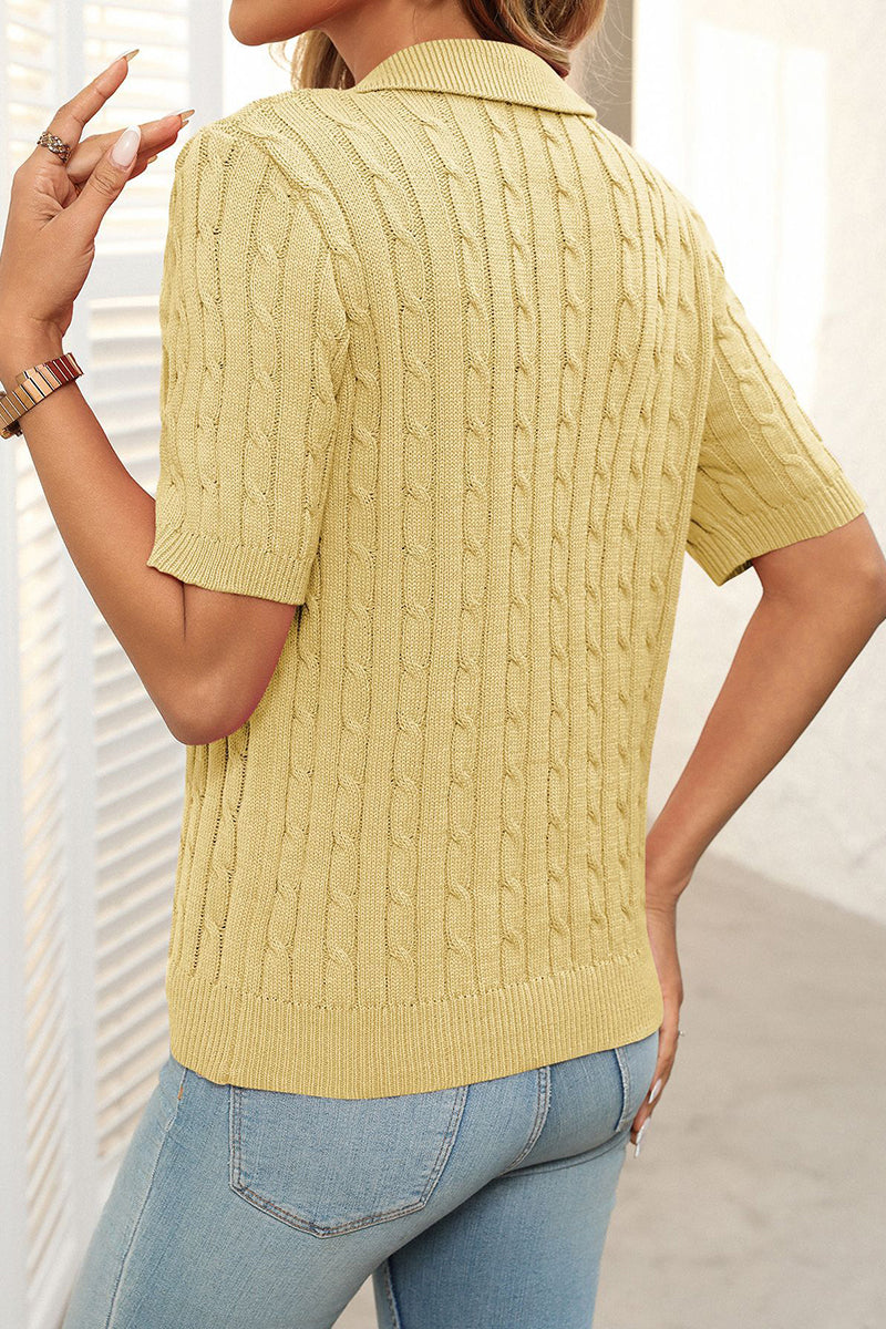 Classic Polo Style Knit T-Shirt