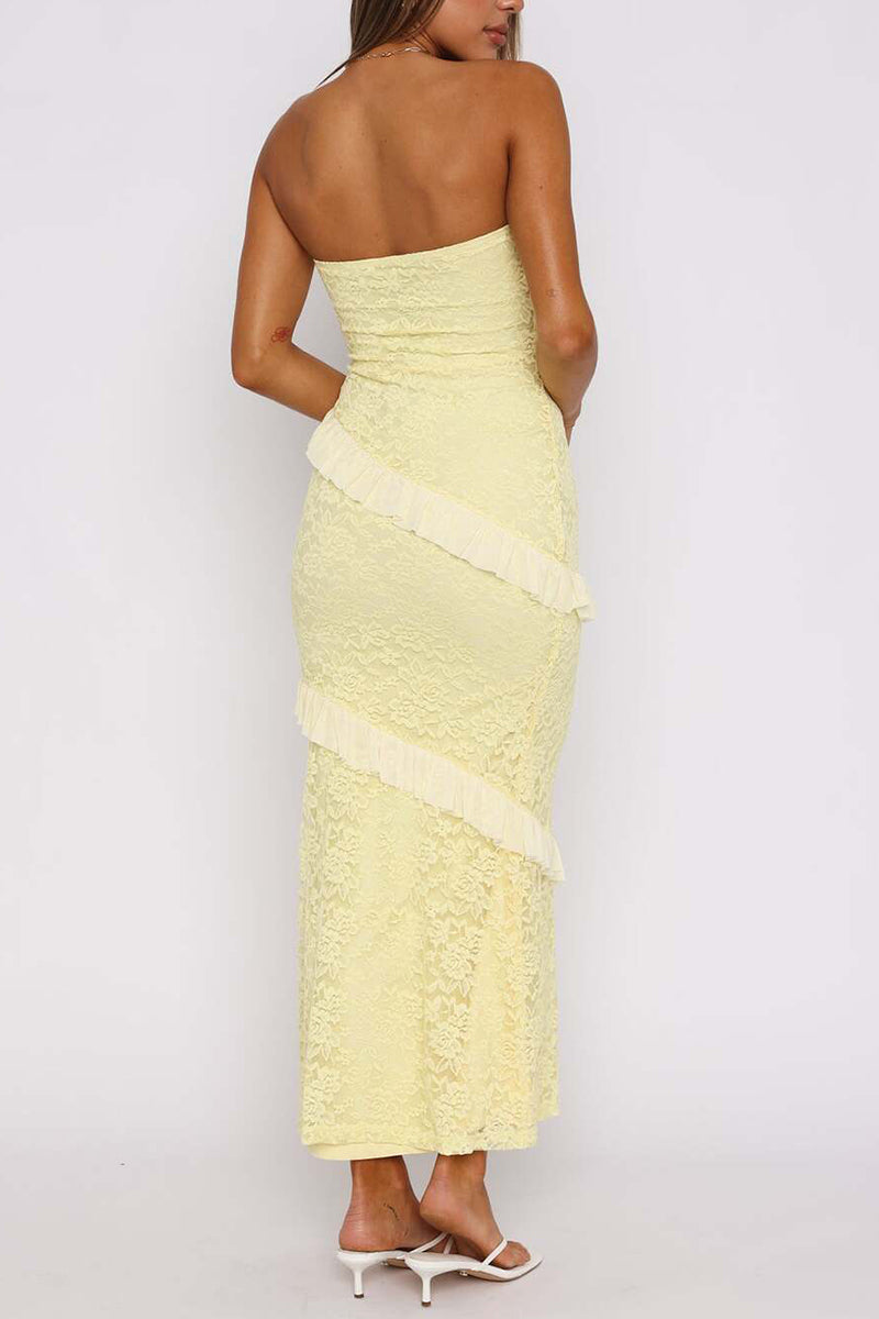 Strapless Layered Bodycon Casual Dress